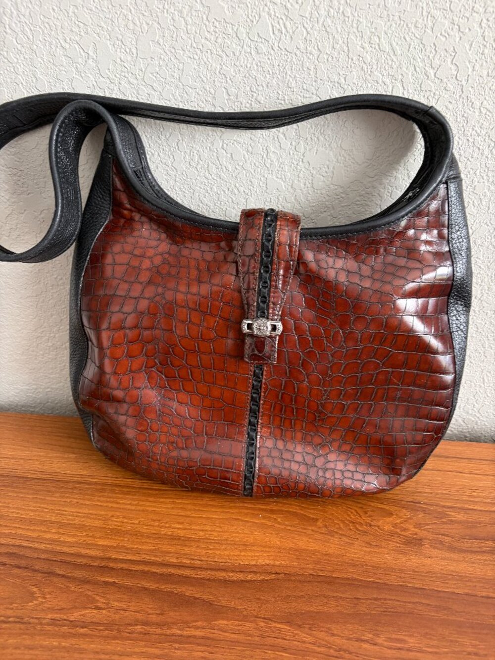 Brighton brown black purse handbag shoulder bag Hobo bag